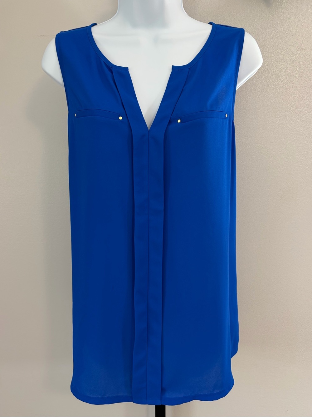 Express Cobalt Blue V-Neck Sleeveless Tank
